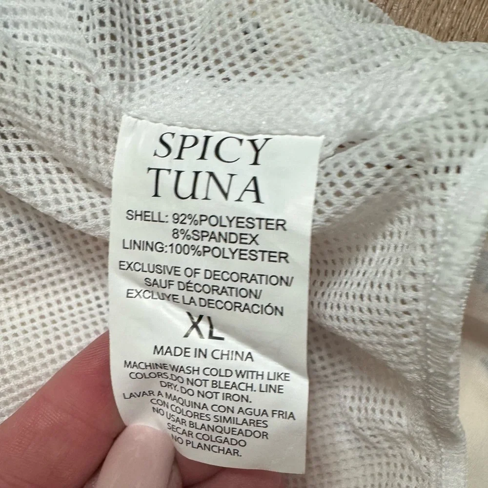 NWT Spicy Tuna XL Light Yellow Sailboat Swim Trunks Drawstring Beach Shorts